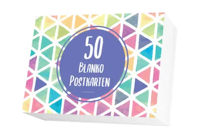 Produktbild von Friendly Fox Blanko Karten Set, 50 Stück Postkarten zum Selbstgestalten oder Selbstbedrucken, weiße DIN A6 Karten kreativ bemalen und Basteln