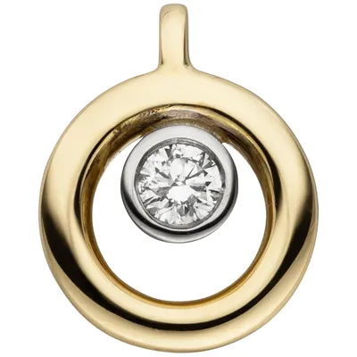 Produktbild von Anhänger 585 Gold Gelbgold 1 Diamant Brillant Diamantanhänger