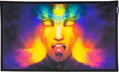 Produktbild von PSYWORK Schwarzlicht Stoffposter Neon "Vermilion", 0,42x0,70m