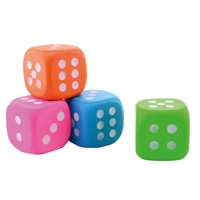 Produktbild von Schaumstoffwürfel 12x12x12 cm 4er Set bunt abwaschbar für Spiele