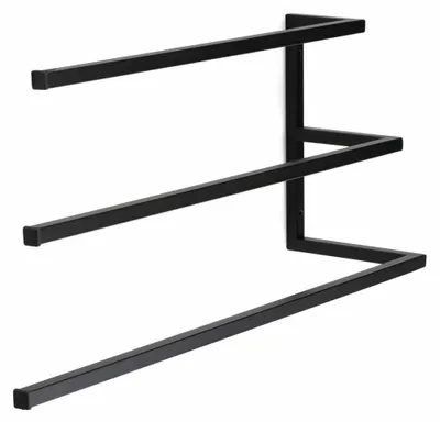 Image de HowHomely | Porte-serviettes - Barre porte-serviettes - 60 cm - en métal - noir - Porte-serviettes - Pratique