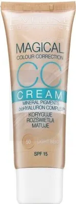 Produktbild von Eveline Magical Colour Correction CC Cream SPF15 50 Light Beige für Unregelmäßigkeiten der Haut 30 ml