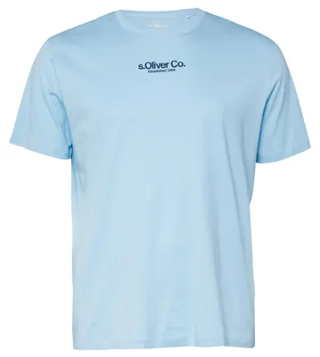 Produktbild von s.Oliver Übergrößen T-Shirt hellblau Logoprint