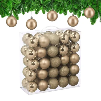 Produktbild von Christbaumkugeln-Set, 3 Designs, 50 Stück