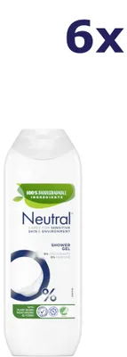 Image de 6 gels douche Neutral de 250 ml