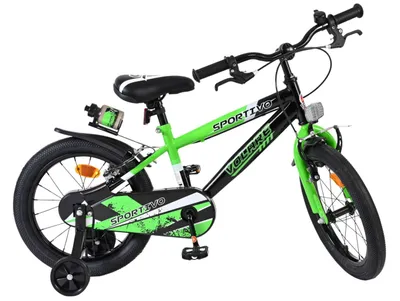 Produktbild von Volare Sportivo Kinderfahrrad – Jungen – 16 Zoll – Grün-Schwarz – Zwei Handbremsen
