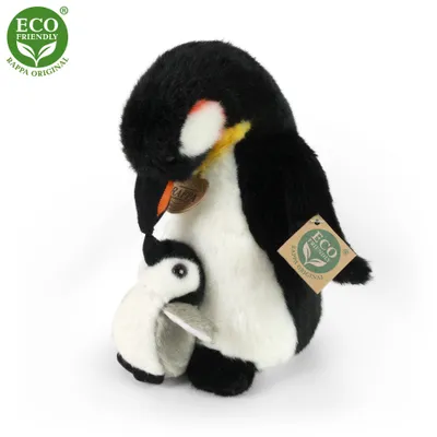 Produktbild von RAPPA Plüschpinguin mit Baby 22 cm ECO-FRIENDLY