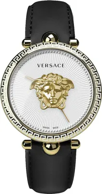 Produktbild von Versace VCO140017 Palazzo Empire gold weiß schwarz Leder Armband Uhr Damen NEU