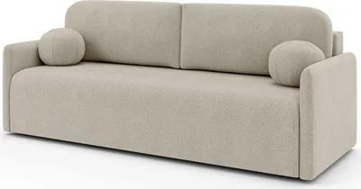 Produktbild von MEBLINI Sofa mit Schlaffunktion - Schlafcouch Ausziehbar - Schlafsofa mit Bettkasten - Sofabett - Couch mit Schlaffunktion - Klappsofa - ANAKIN - 210x90x93cm - Beige Boucle