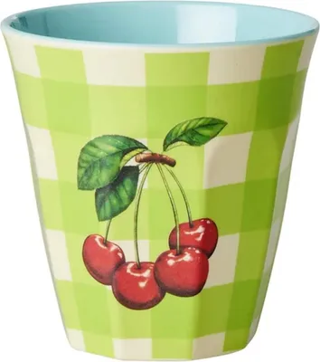 Produktbild von Rice Melamine Cup 250 ml with Love Therapy Cherry Print - Medium