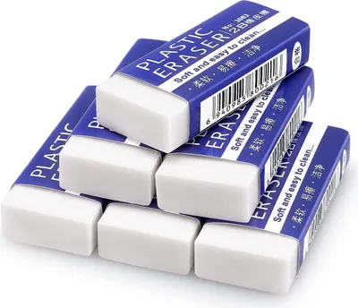 Produktbild von 10 Stück Weißes 2B Weiches Radiergummi, Kunststoff-Radiergummi, Gut für Schulanfänger, Grundschule, Zeichnen, Skizzieren, Schreiben mit Bleistift, Bürogebrauch