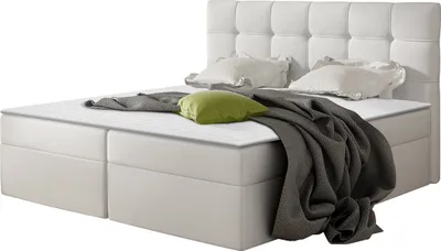 Produktbild von MIRJAN24 Boxspringbett Nele, Ehebett mit zwei Bettkästen, Doppelbett mit Topper (Farbe: Soft 017, Größe: 180x200 cm)
