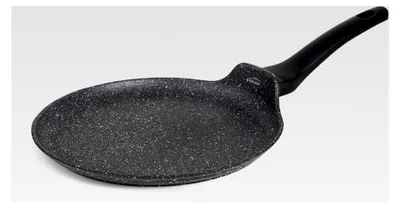 Produktbild von Crêpes-Maker aus geschmiedetem Aluminium, antihaftbeschichtet, geeignet für alle Herdarten einschließlich Induktion, Durchmesser 24 cm, umweltfreundlich und PFOA-frei, Schwarz