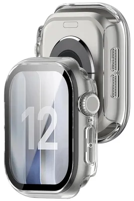 Produktbild von Schutzhülle mit Glas für Apple Watch Series 12 42mm, Bizon Case Watch Adamo, Transparent
