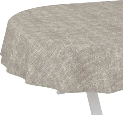 Produktbild von Tischdecke Melliert Grau Oval 200x140cm Band