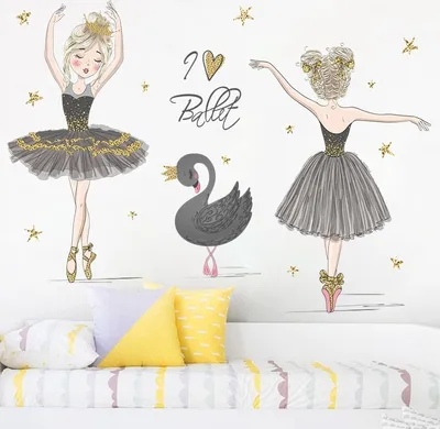 Obrázok produktu pre Samolepka na stenu Ballerina pre deti KP16469