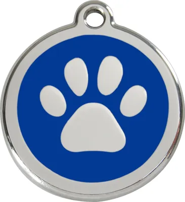 Produktbild von RedDingo Hundemarke mit individueller Gravur Pfotenabdruck dunkelblau, Größe: L