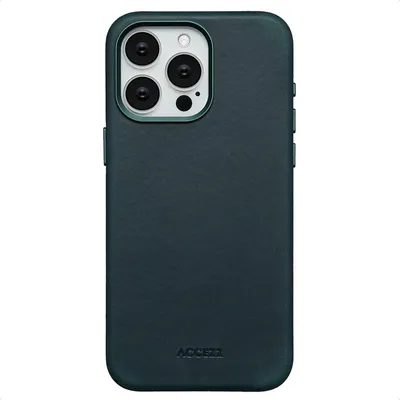 Image de Accezz Couverture arrière Magsafe en cuir vintage pour l'Apple iPhone 15 Pro Max - Smokey Green