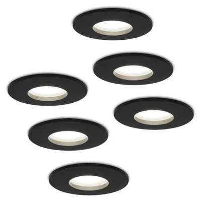 Produktbild von hoftronic LED Einbaustrahler 4W 6500K IP44 Schwarz 6er Set