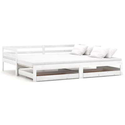 Immagine prodotto di vidaXL Letto da giorno allungabile 2x(90x200) cm in legno di pino massiccio bianco