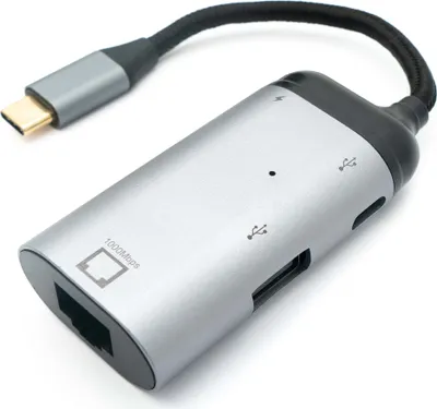 Produktbild von 3in1 Adapter LAN Buchse & USB 2.0 Typ A Buchse & 2x 3.1 C Buchse zu C Stecker
