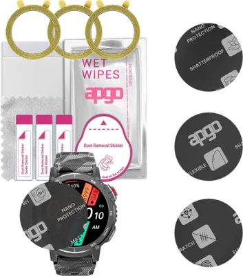 Produktbild von apgo 3 Stück Schutzglas, Matt, kompatibel mit Rubicon RNCF08 Smartwatch, Hybrid 8H, Ersatz für Hartglas, Displayschutzglas, Bildschirmschutz, Displayschutz, kratzfest