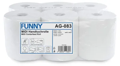 Immagine prodotto di Rotolo di asciugamani decorato AG-083, svolgimento interno 20 cm, 2 veli, bianco brillante, 6 pezzi