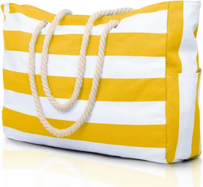 Immagine prodotto di Borsa da spiaggia Oscaurt XXL da donna giallo brillante con cerniera