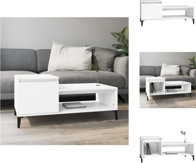 Zdjęcie produktu dla vidaXL Stolik kawowy biały 100x50x45 cm materiał drewnopochodny - Stoliki kawowe