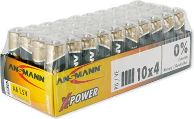 Obrázek produktu pro Ansmann X-Power Mignon AA, Baterie na jedno použití, Alkalický, 1,5 V, 4 kusů, Černá, Zlato, 50,5 mm