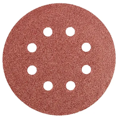 Immagine prodotto di Dischi abrasivi con velcro 125 mm, grana P60, 5 pezzi, con 8 fori