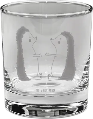 Produktbild von Mr. & Mrs. Panda Ginglas Igel Liebe - Transparent - Geschenk, gravur glas, Tumbler, Hochzeit, Verlobung, Longdrinkglas, Gin, Hochzeitstag, Ehefrau, Cocktailglas, Freundin