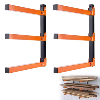 Productafbeelding van SolidKeus - 2 Stuks Houten Opslagrek met 3 Niveaus