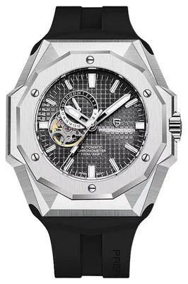 Produktbild von Herrenuhr Pagani Design Javelot, Automatik, Silikon, Silber/Schwarz