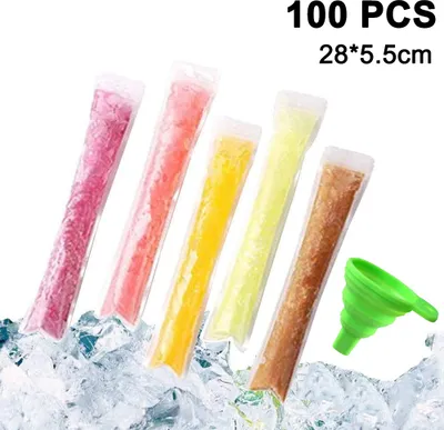 Produktbild von HLHBDSM Wassereis / Eissticks Mix,100 Stück Stangeneis, Wasser Eis Drinks in verschiedenen Geschmacksrichtungen