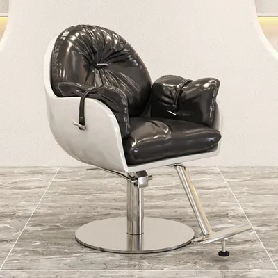 Produktbild von 360Home Friseurladen Haarsalon Schmink Friseur hocker sessel Drehstuhl Kosmetikhocker Schwarz-weiß-Silber