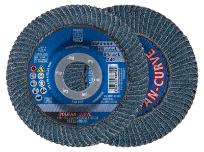 Produktbild von 1x Pferd Lamellenschleifscheibe Spezial-Linie SGP-Curve L PFR Z40 D.115mm