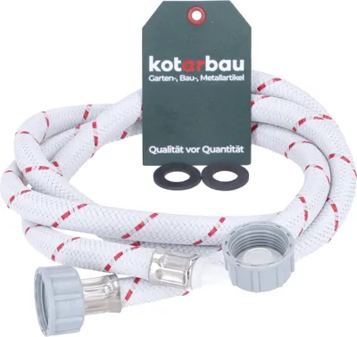 Produktbild von KOTARBAU® Waschmaschinen Zulaufschlauch 1,5M x ⌀ 13 mm Panzerschlauch Spülmaschine Schlauch 3/4 Zoll Bogen/Gerade Geschirrspüler Ersatzteile Zulaufschlauch mit Dichtung Wasserzulaufschlauch