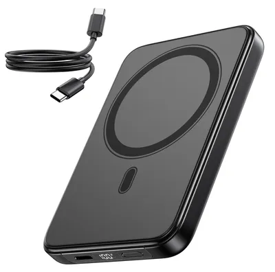 Obrázok produktu pre Powerbank 10000 mAh, magnetická, externá, bezdrôtová, s magnetickým pripojením a USB-C portom (2)