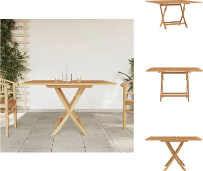 Immagine prodotto di vidaXL Tavolo da giardino pieghevole 120x120x75 cm in legno massiccio di teak - Tavoli da giardino