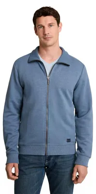 Produktbild von TOM TAILOR Herren Basic Sweatjacke,30416 - China Blue White Melange, M
