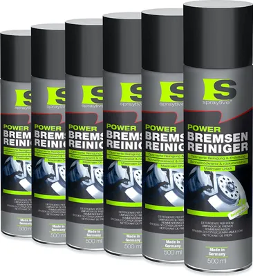 Produktbild von Spraytive 6x 500 ml Power Bremsenreiniger Spray – Industriereiniger gegen Schmutz, Öl, Fett