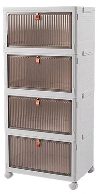 Productafbeelding van Stofbestendige opbergbox met vier compartimenten en wielen