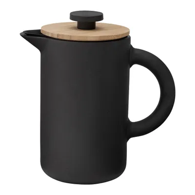 Produktbild von Stelton Theo Pressfilterkanne aus Steingut schwarz Höhe 20 cm Stempelkanne