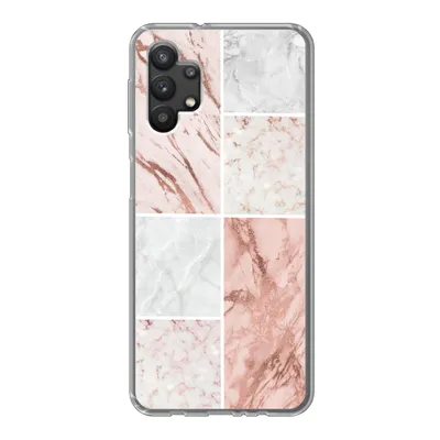 Produktbild von MuchoWow® Handyhülle Schutzhülle Hülle für Samsung Galaxy A32 5G Marmor - Weiß - Rosa Silikon Softcase Handy Hülle - Softcase