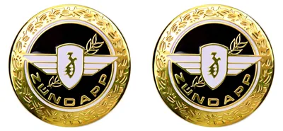 Produktbild von Set Zündapp Emblem Motiv 'Lorbeer' in Gold, Schwarz für den Tank
