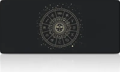 Immagine prodotto di Titanwolf XXL Speed Gaming Mousepad Titanwolf Black 900 x 400 mm, Mousepad XXL, tappetino da scrivania di grandi dimensioni, migliora la precisione e la velocità, Zodiac