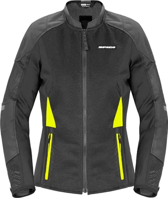 Immagine prodotto di Spidi Super Net giacca da moto da donna in tessuto, nero/giallo neon, M