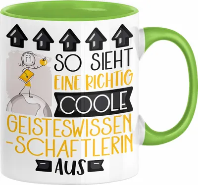 Produktbild von Geisteswissenschaftlerin Geschenk Tasse Geschenkidee für Geisteswissenschaftlerin Geburtstag Weihnachten Spruch So Sieht Eine Richtig Coole Geisteswissenschaftlerin Aus Kaffee-Becher  (Grün)