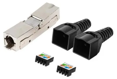 Produktbild von Lanberg PL2S6-6000TL, RJ-45, Schwarz, Metall, Acrylnitril-Butadien-Styrol (ABS), Cat6, F/UTP (FTP), -25 - 68 °C